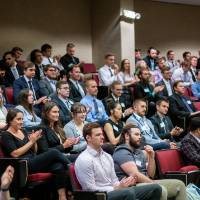 Students clap for the teacup award recipient